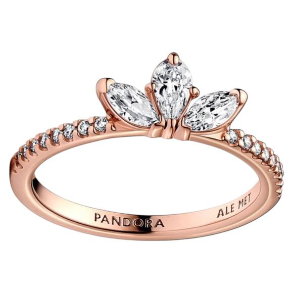 Pandora Sparkling Herbarium Cluster Ring Rose Gold Plated Size 56 (7.5) - Picture 16 of 16
